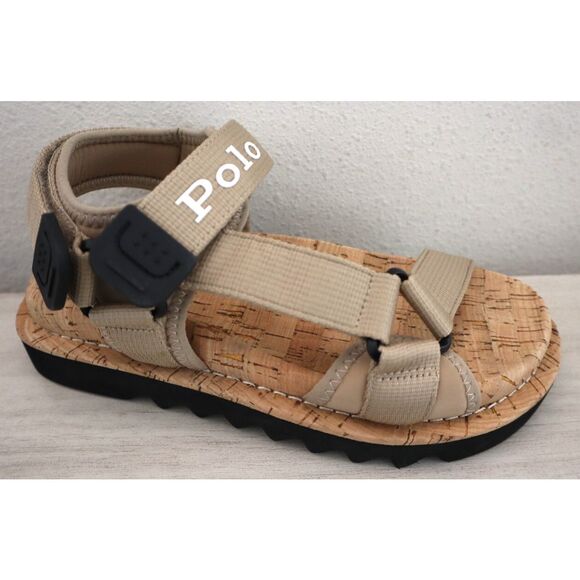 Polo Ralph Lauren Women's Sz 6B Beige Eva Ezra Grosgrain-Strap Sandals - Picture 4 of 13